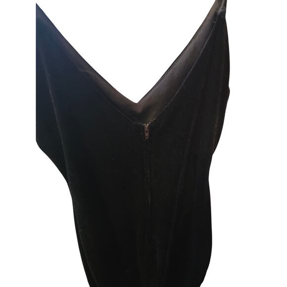 B. Smart Velvet Mini Dress S Womens Sleeveless Black Minimalist Whimsy Party - Picture 3 of 4